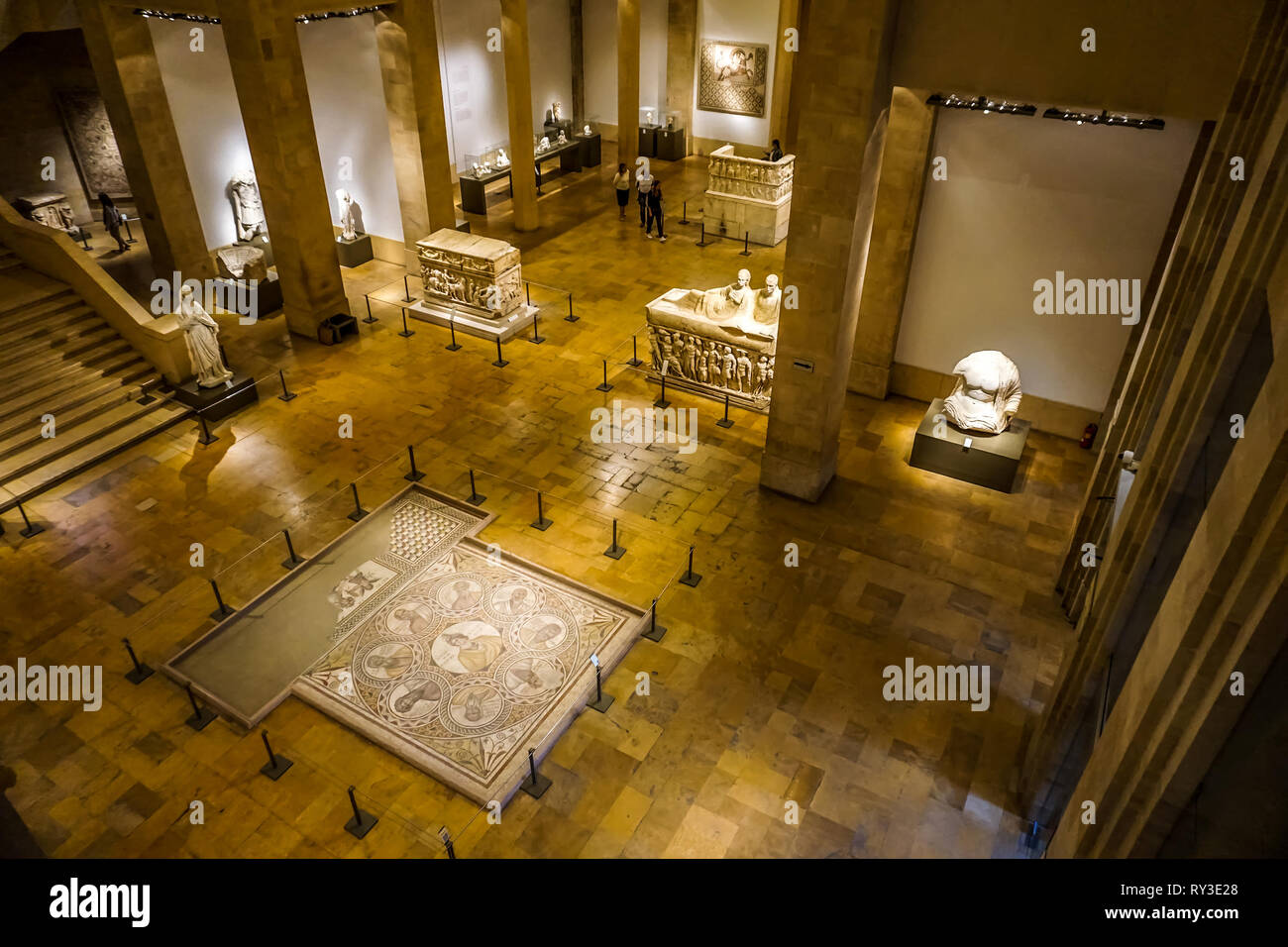 Beirut National Archeological Artifacts Museum Main Hall Stock Photo ...