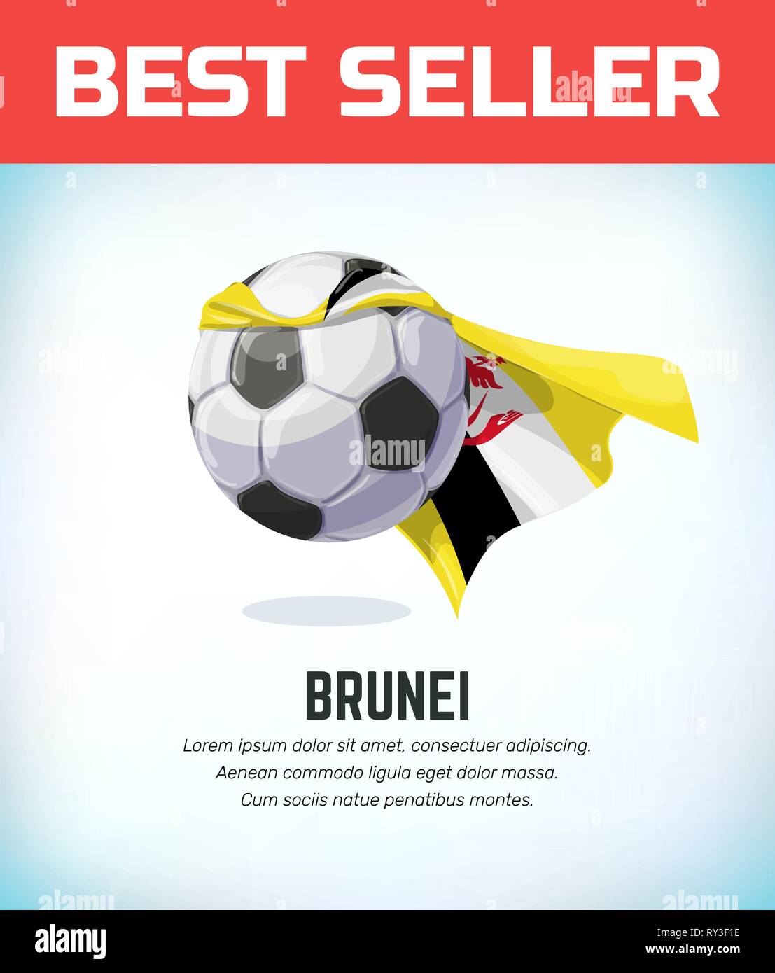 Brunei football or soccer ball. Football national team. Vector ...