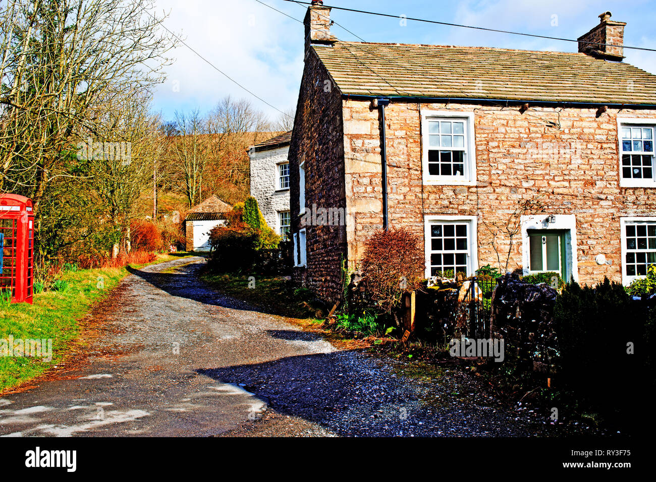 Cowgill, Dentdale, Cottages, Cumbria, England Stock Photo