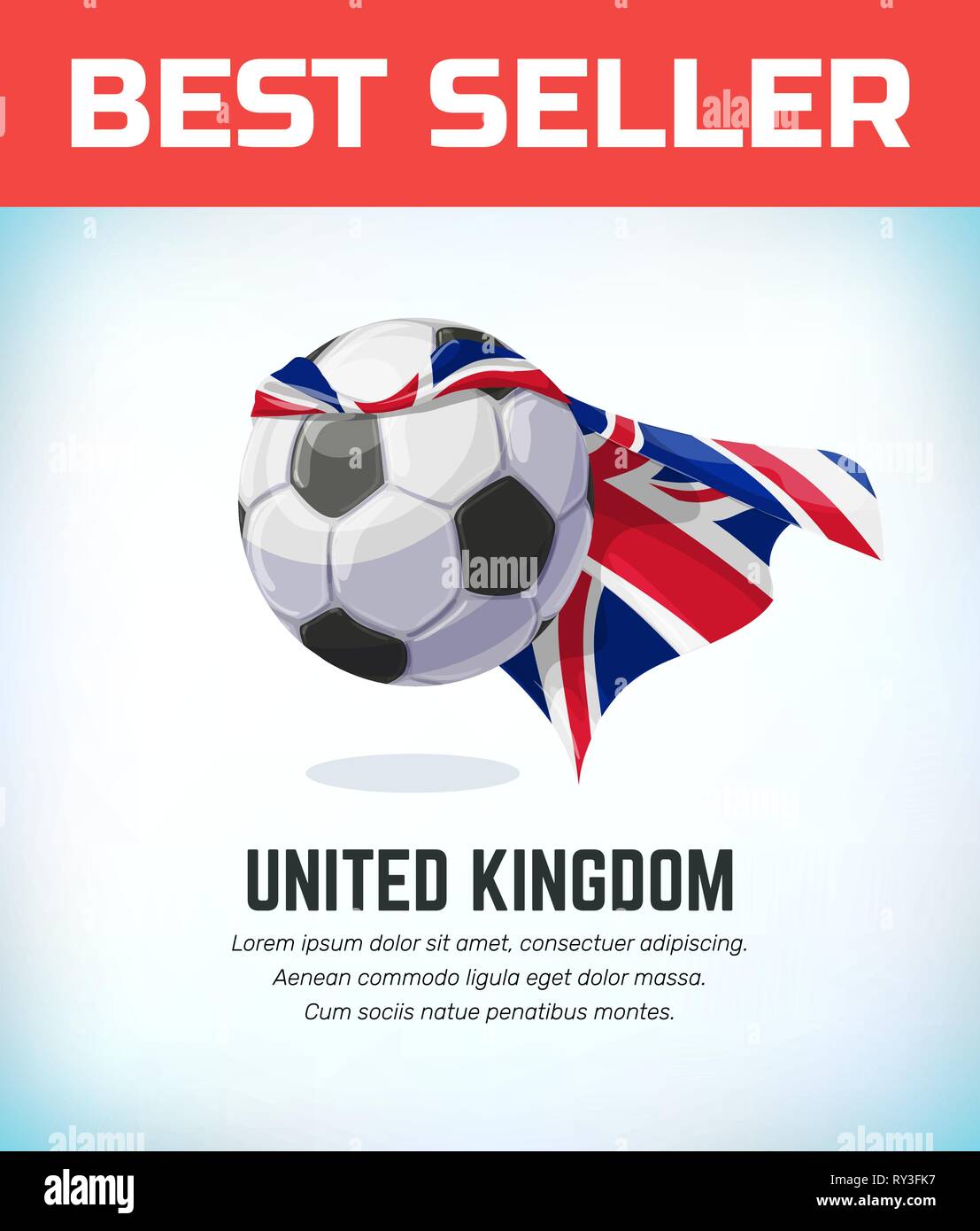 United Kingdom football or soccer ball. Football national team. Vector