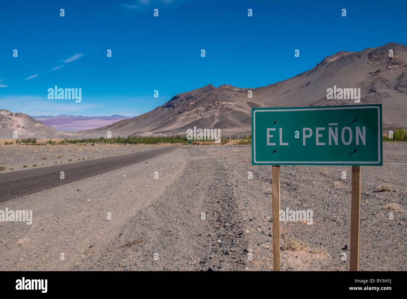 Argentina, Catamarca province, entrance to the village of El Penon Stock Photo