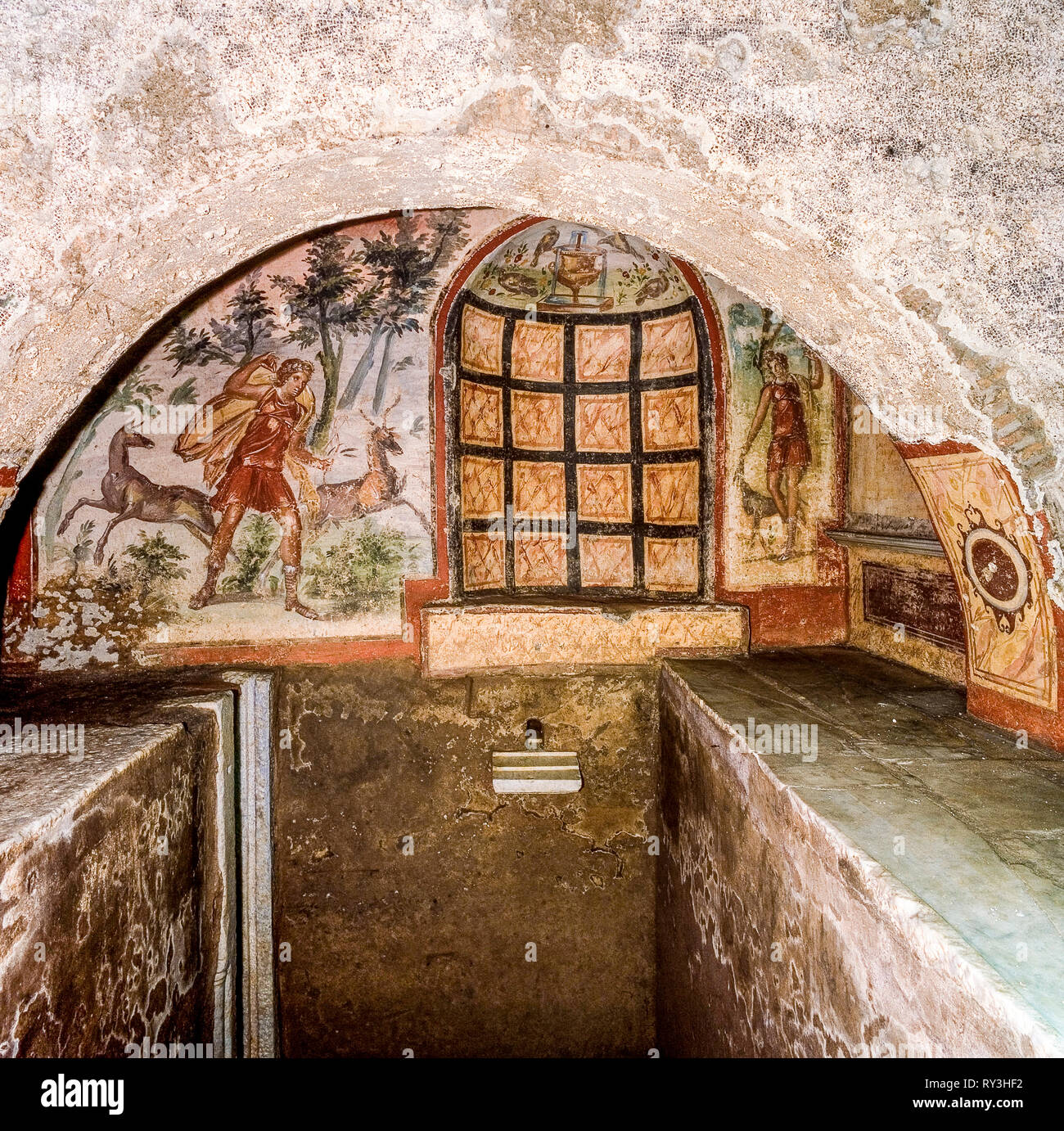Italy Lazio Rome Roman archeology - Rome underground -  Ipogeum of Via Livenza Stock Photo