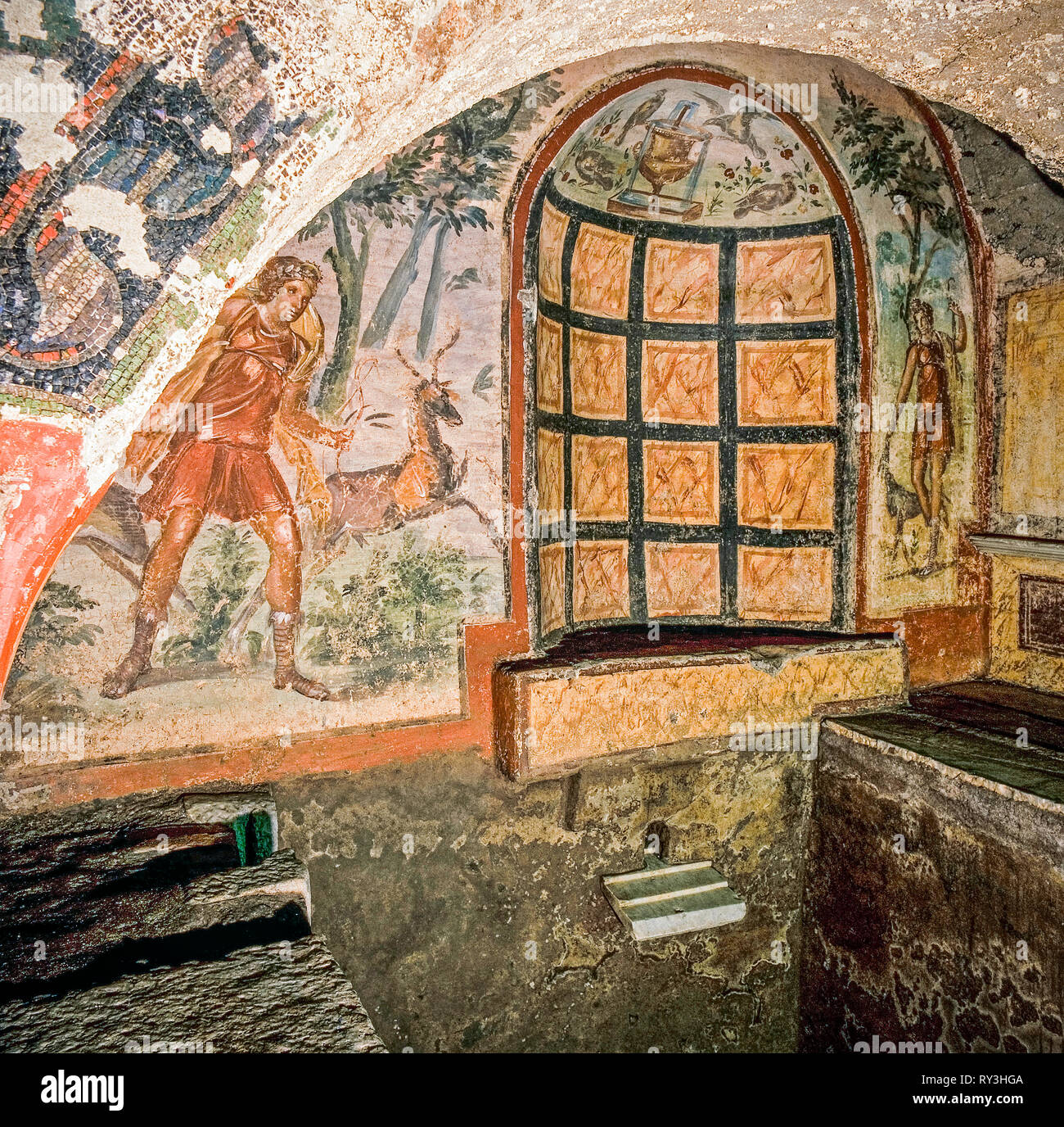 Italy lazio Rome Roman archeology - Rome underground -  Ipogeum of Via Livenza Stock Photo