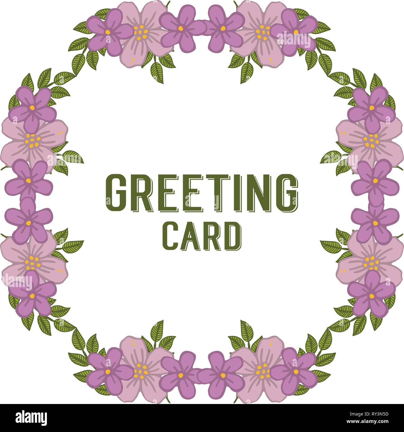 Vector illustration writing of greeting card with crowd bright purple ...