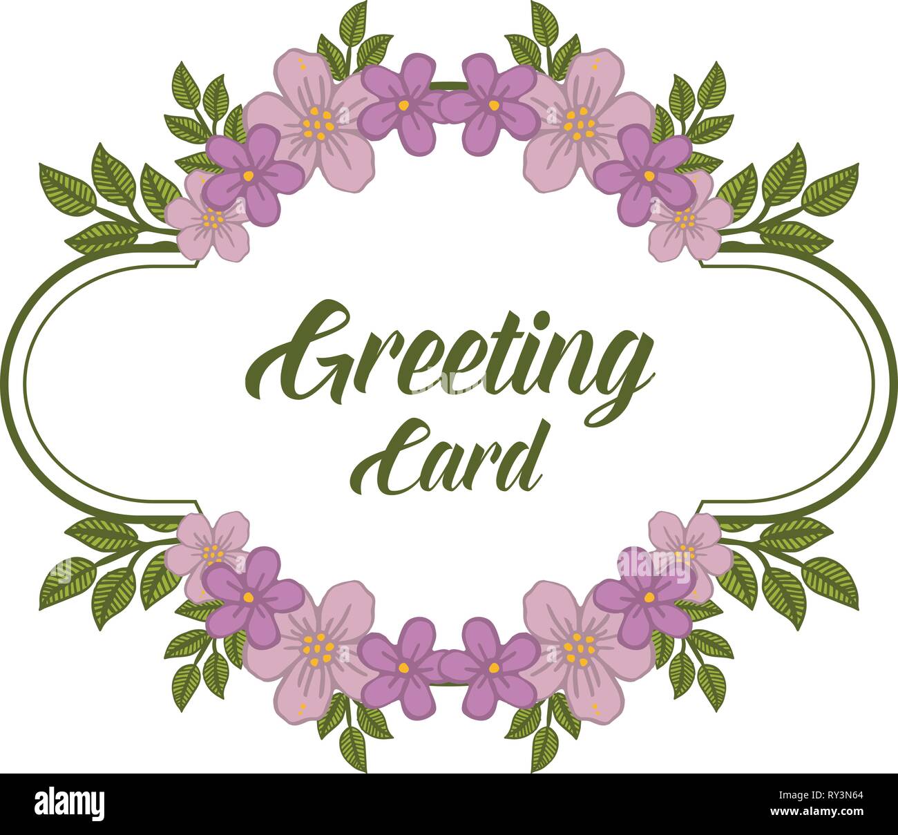 Vector illustration writing of greeting card with crowd bright purple ...