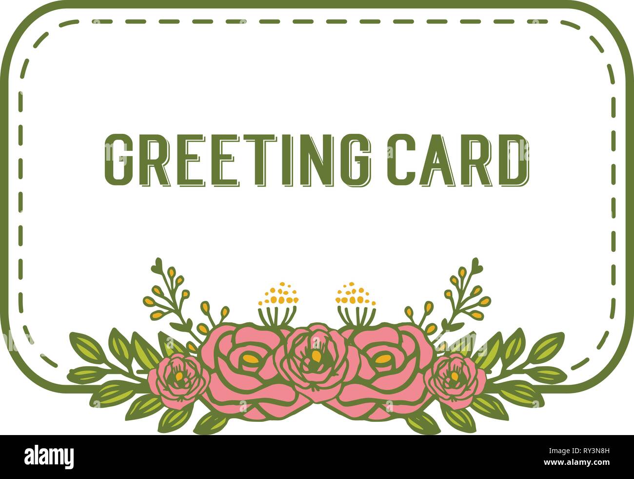 Vector illustration invitation of greeting card with rose floral frames ...