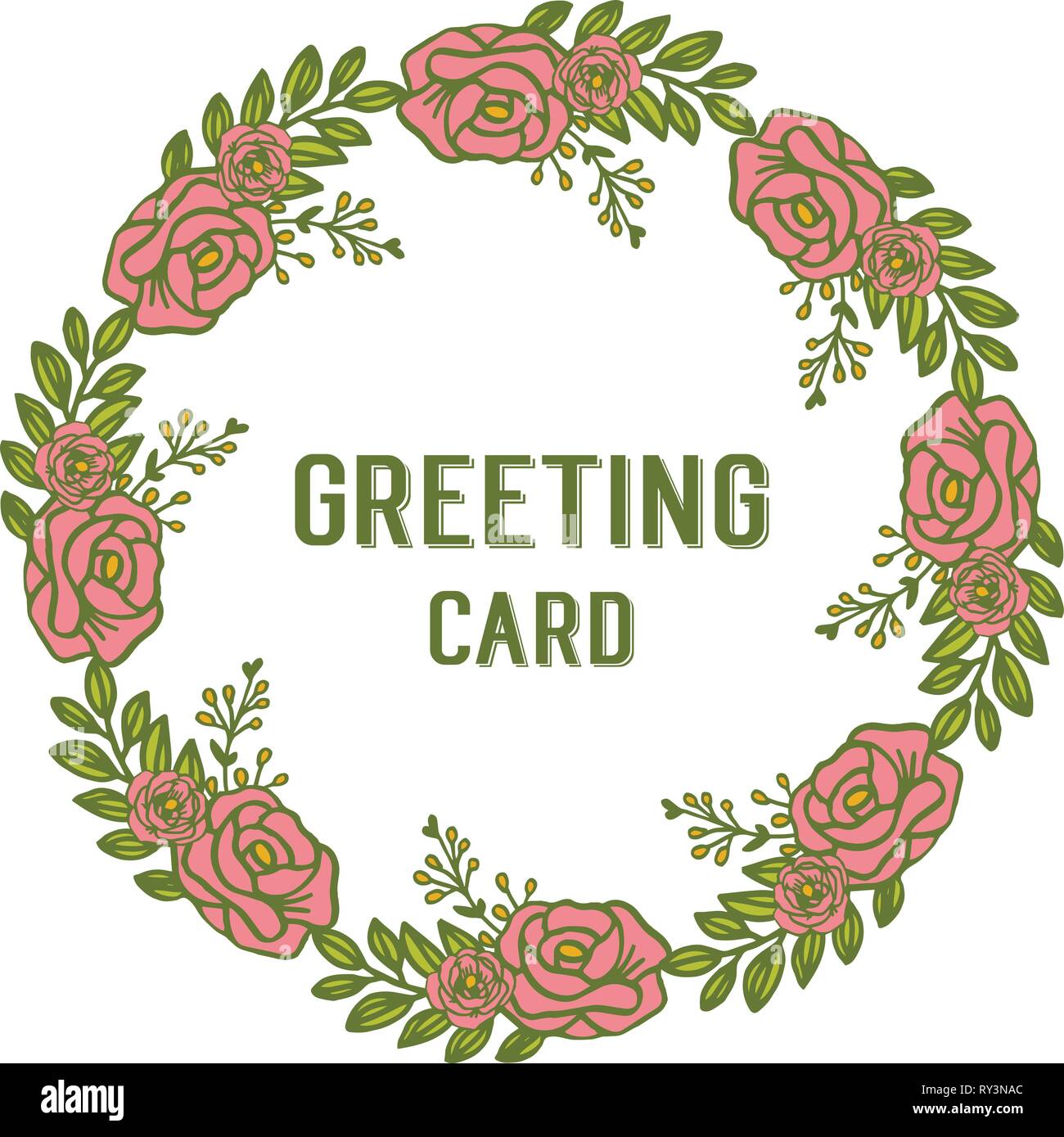 Vector illustration invitation of greeting card with rose floral frames ...
