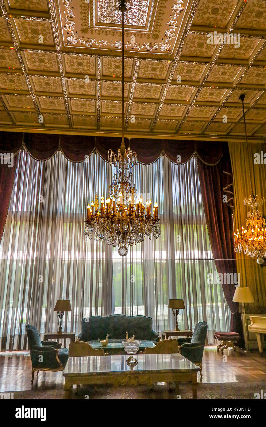 Tehran Niavaran Mansion Palace Complex Interior Chandelier in Guest