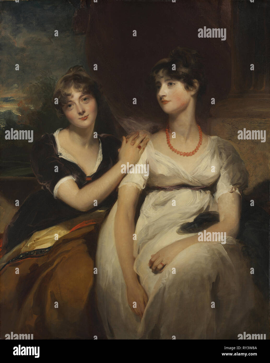 Portrait of Charlotte and Sarah Carteret-Hardy, 1801. Thomas Lawrence (British, 1769-1830). Oil on canvas; framed: 161 x 135 x 11 cm (63 3/8 x 53 1/8 x 4 5/16 in.); unframed: 129 x 103 cm (50 13/16 x 40 9/16 in Stock Photo