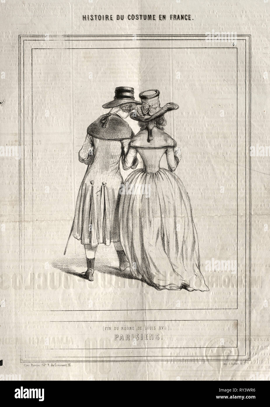 Histoire du Costume en France: Parisiens, 1843. Paul Gavarni (French,  1804-1866). Lithograph Stock Photo - Alamy