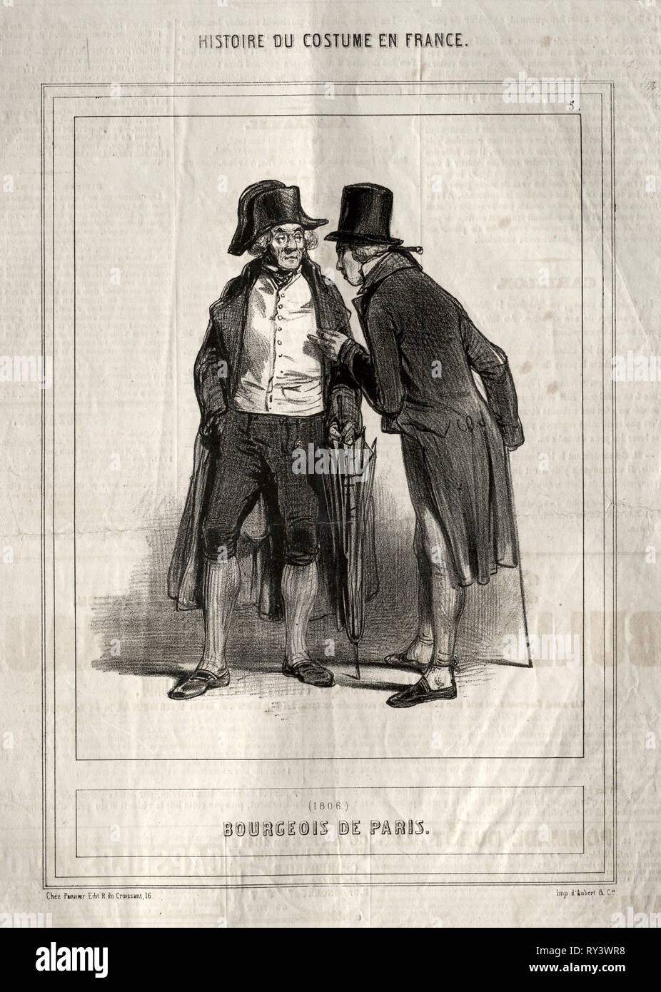 Histoire du Costume en France: Bourgeois de Paris, 1843. Paul Gavarni  (French, 1804-1866). Lithograph Stock Photo - Alamy