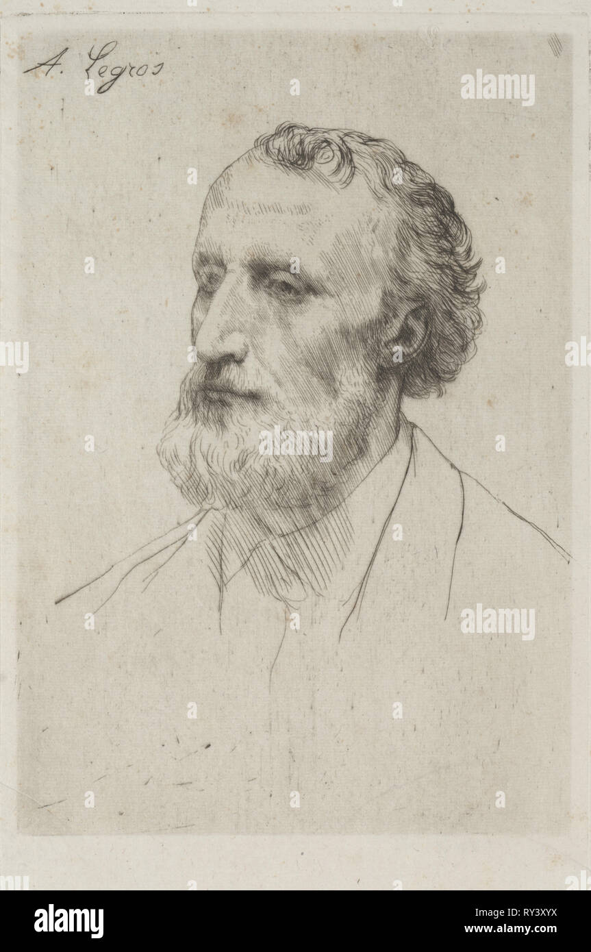 Jules Dalou. Alphonse Legros (French, 1837-1911). Drypoint Stock Photo