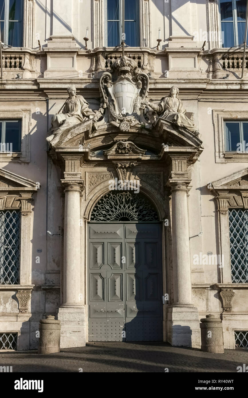 Constitutional Court of the Italian Republic, Corte Costituzionale della Repubblica Italiana. Palazzo della Consulta. Quirinal Hill, Rome Italy Europe Stock Photo