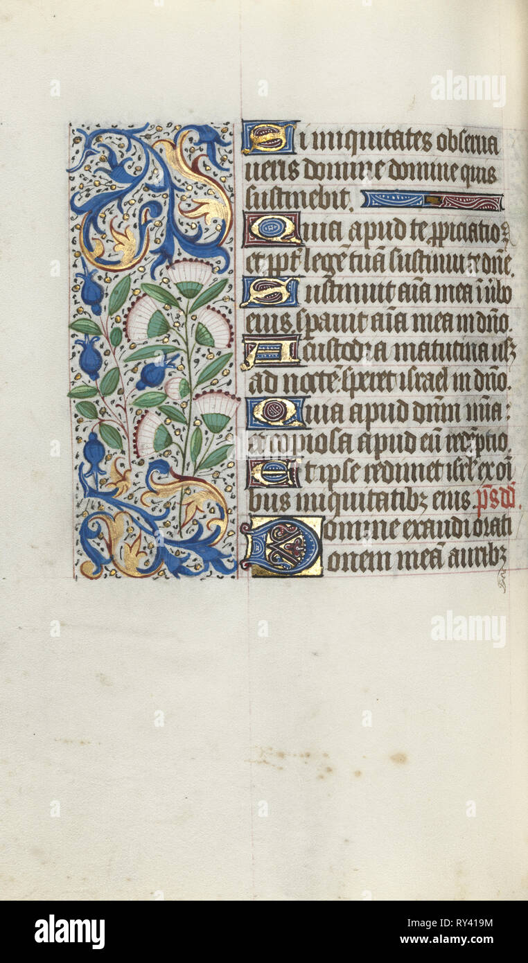 Book of Hours (Use of Rouen): fol. 90v, c. 1470. Master of the Geneva Latini (French, active Rouen, 1460-80). Ink, tempera, and gold on vellum; codex: 19.5 x 13.1 cm (7 11/16 x 5 3/16 in Stock Photo