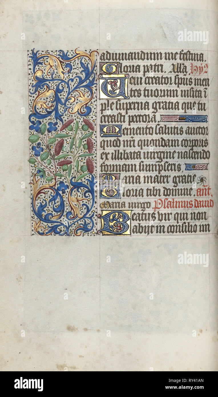 Book of Hours (Use of Rouen), c. 1470. Master of the Geneva Latini (French, active Rouen, 1460-80). Ink, tempera, and gold on vellum; codex: 19.5 x 13.1 cm (7 11/16 x 5 3/16 in Stock Photo