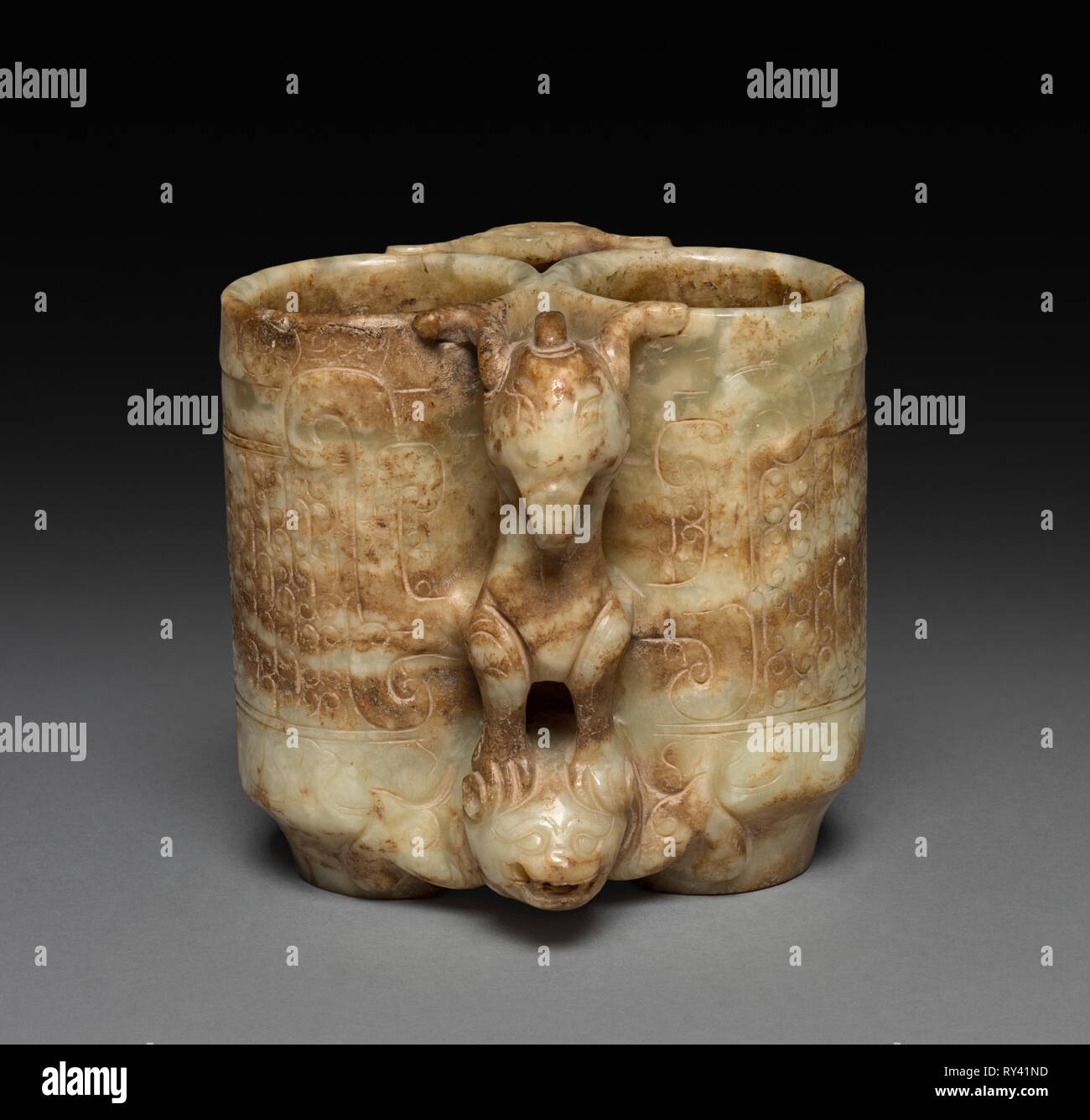 Champion Vase, 960- 1279. China, Song dynasty (960-1279) - Ming dynasty (1368-1644). Jade; overall: 8.9 x 9.2 x 4.6 cm (3 1/2 x 3 5/8 x 1 13/16 in Stock Photo