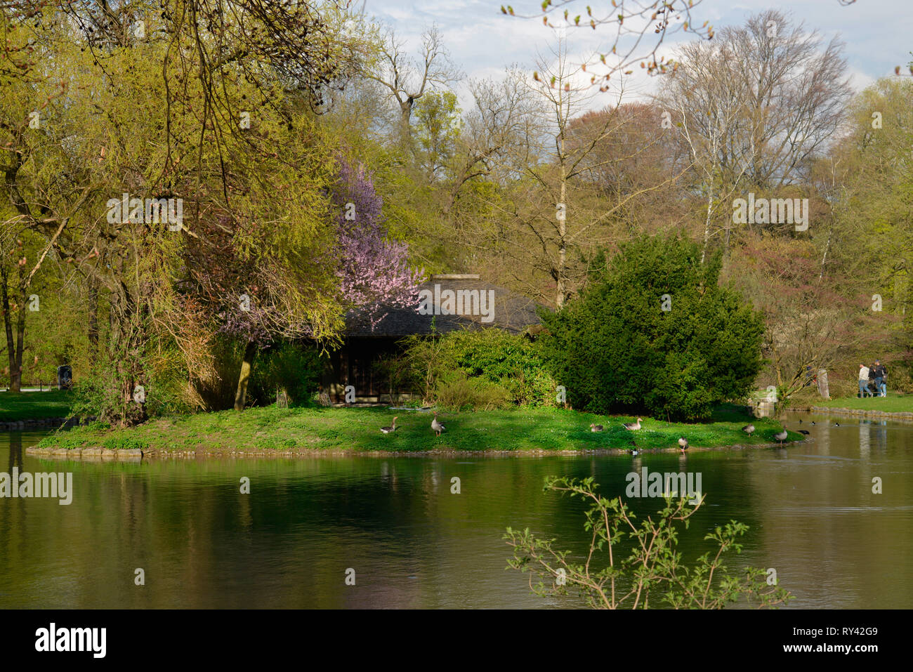 Japanisches Teehaus, Englischer Garten, Muenchen, Bayern, Deutschland Stock Photo