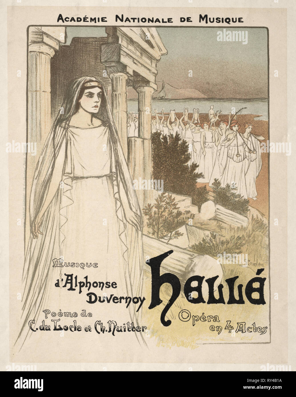 Hellé - Opéra en 4 actes, 1896. Théophile Alexandre Steinlen (Swiss, 1859-1923). Lithograph Stock Photo