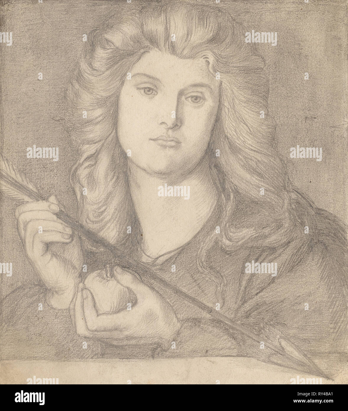 Study for 'Venus Verticordia'. Dante Gabriele Rossetti (British, 1828-1882). Pencil Stock Photo