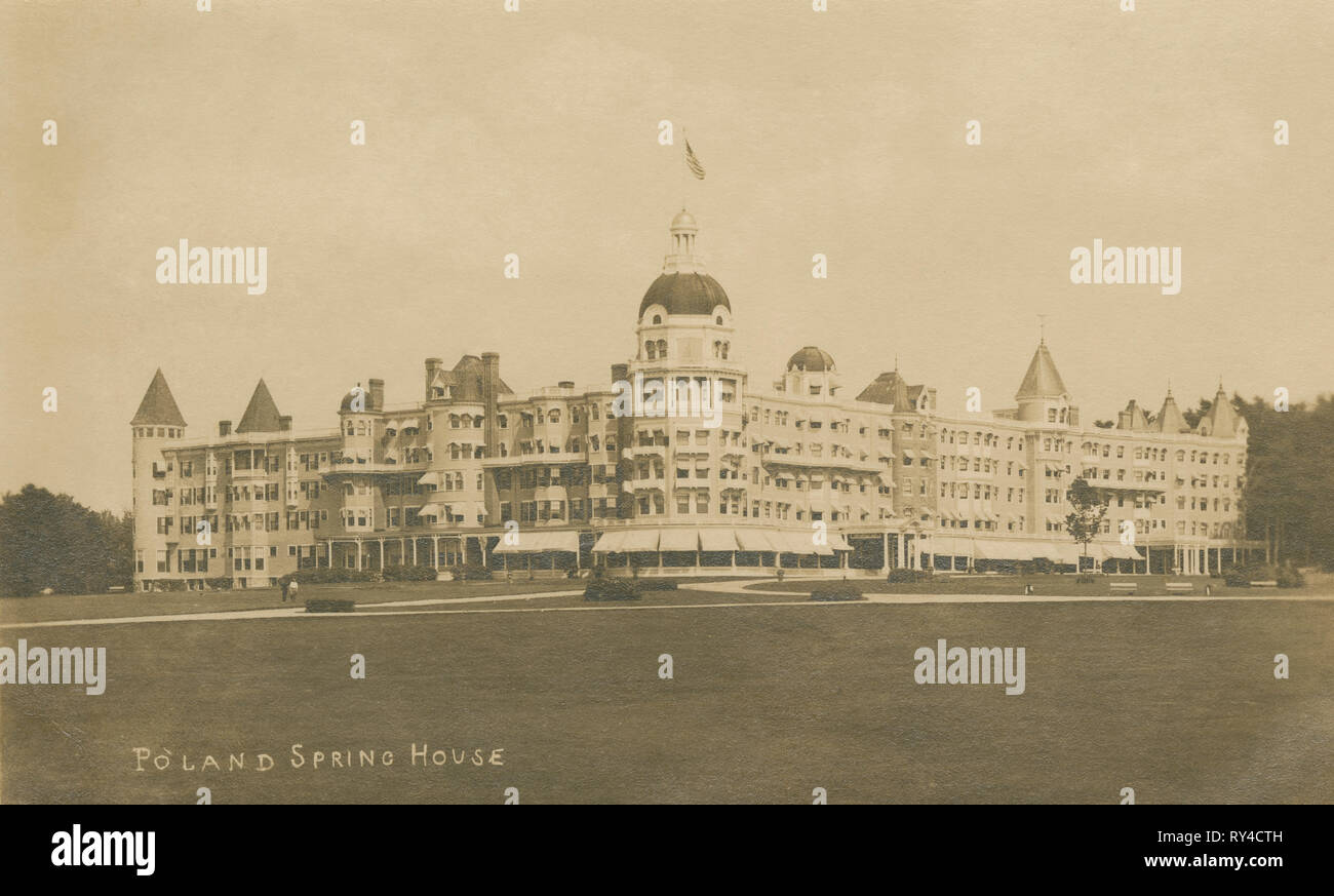 Antique c1913 photograph, the Poland Spring House (1876-1975) in Poland, Maine, USA. SOURCE: ORIGINAL PHOTOGRAPH Stock Photo