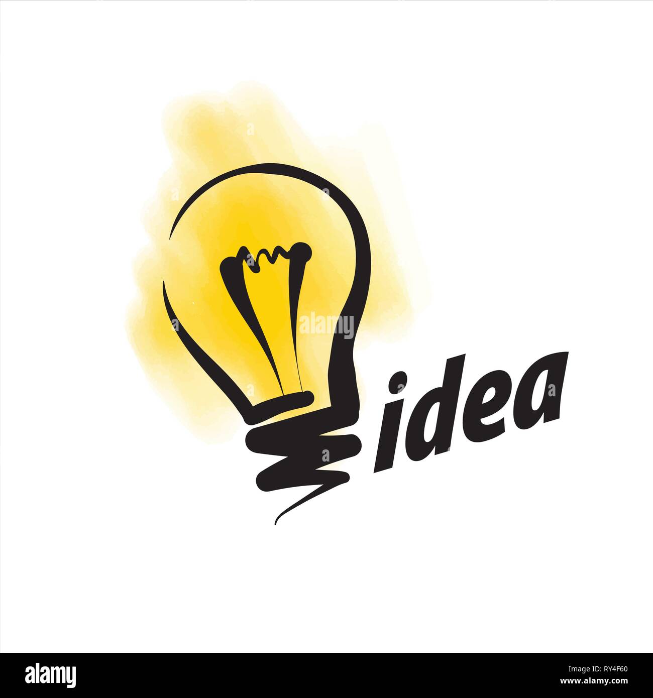 Logo of light bulb with concept ideas. Vector illustration Stock Vector