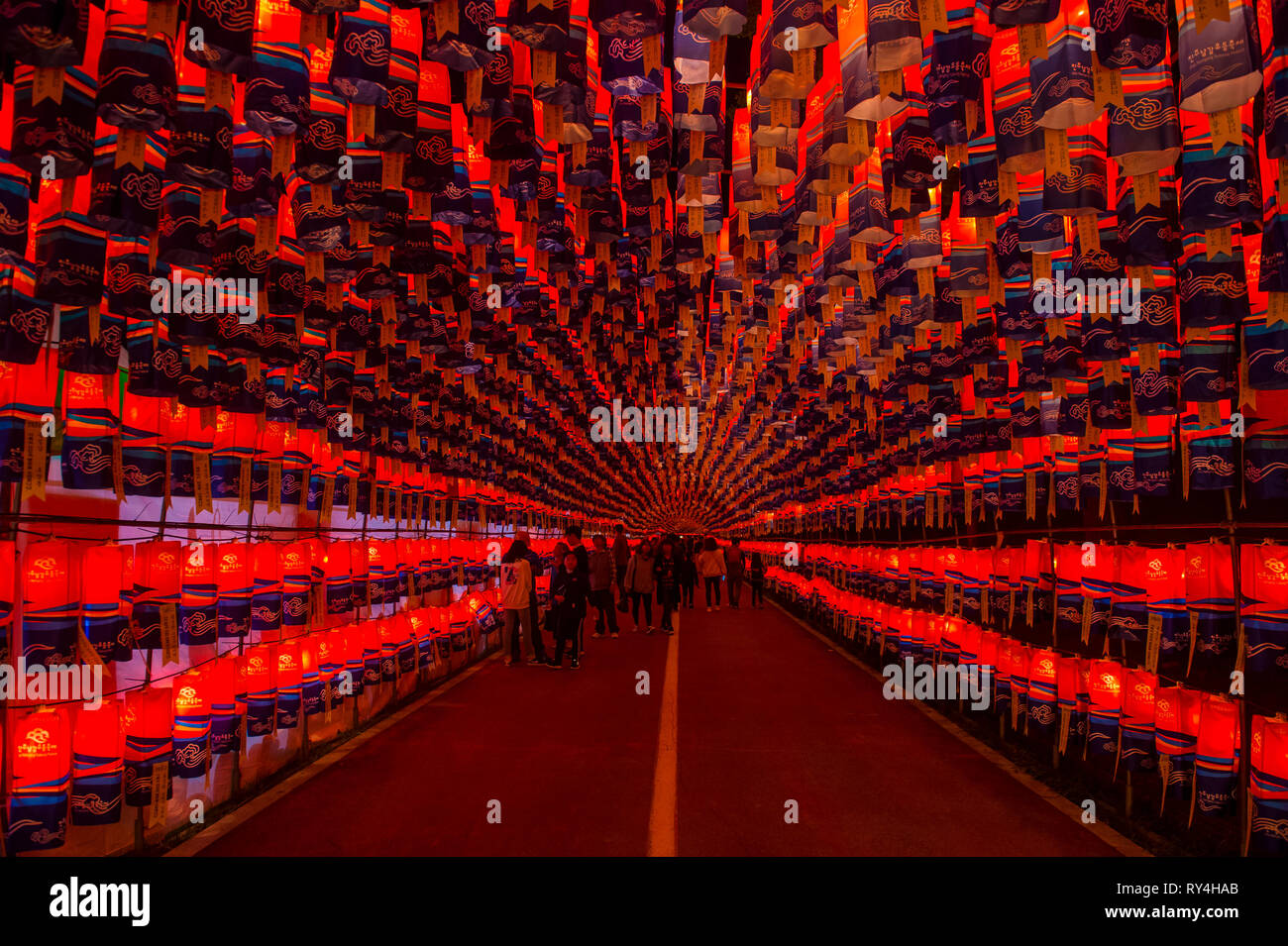 Tunnel of lanterns during the Jinju Lantern Festival in Jinju , South Korea  Stock Photo - Alamy