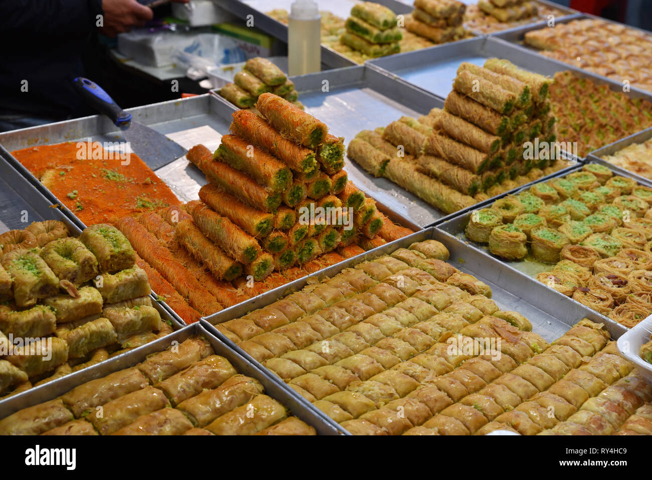 Assorted Flavors of Baklava Stock Photo