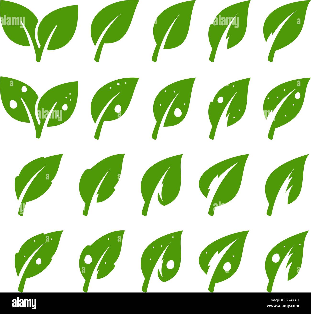 Green leaf set Stock Vector Image & Art - Alamy