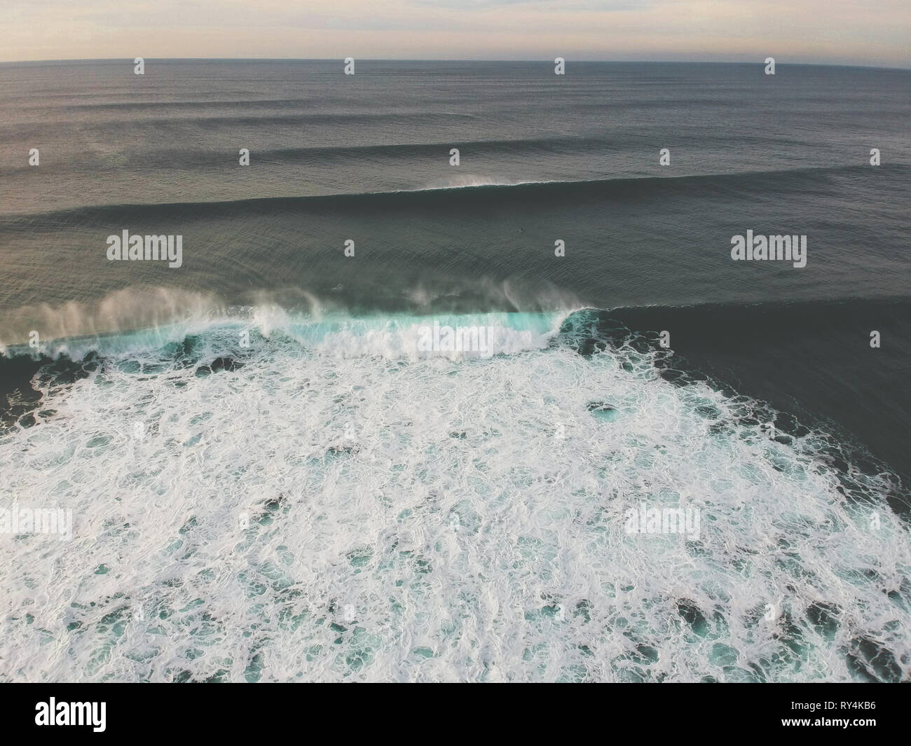 Aerial top view of ocean wave with foam. Drone Photo Stock Photo - Alamy