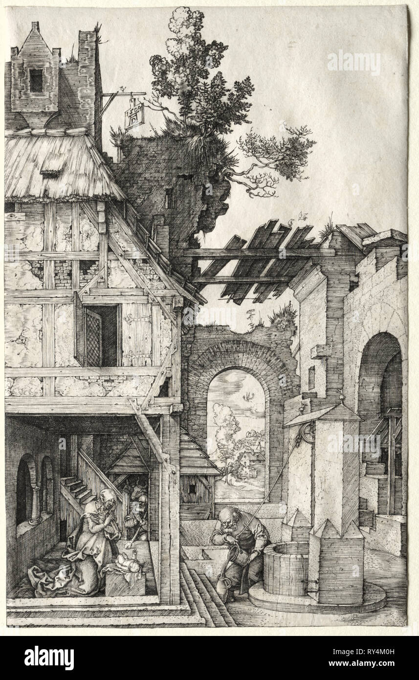 The Nativity, 1504. Albrecht Dürer (German, 1471-1528). Engraving Stock Photo