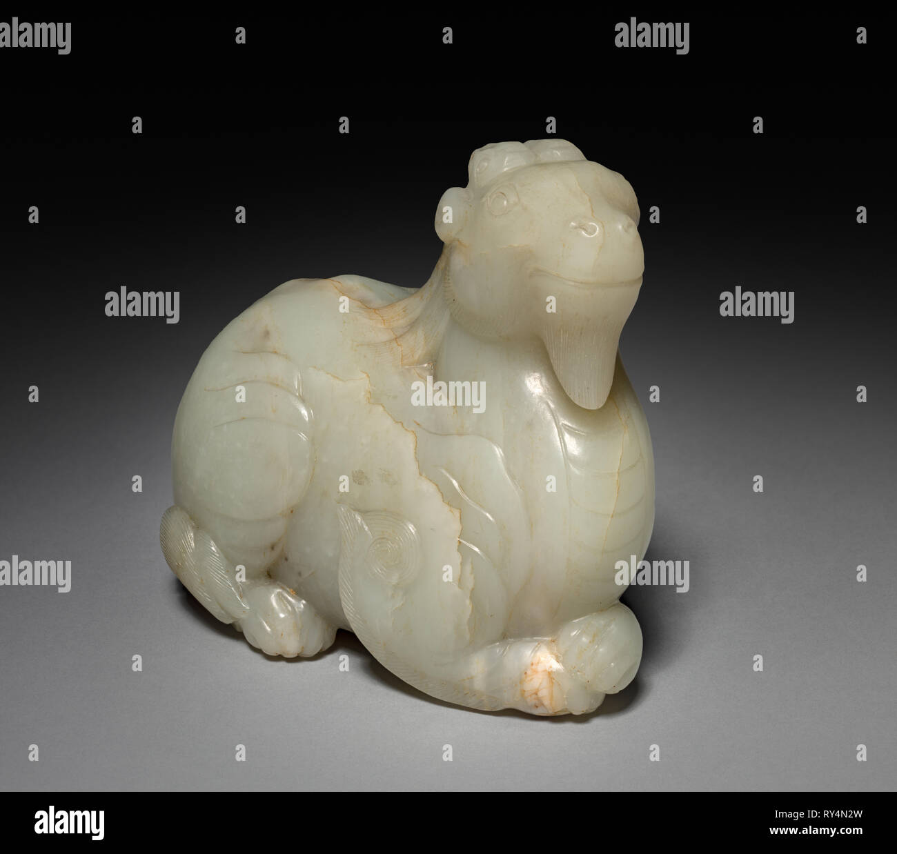 Fantastic Animal, 1700s-1800s. China, Qing dynasty (1644-1911). Jade; overall: 12.2 cm (4 13/16 in Stock Photo