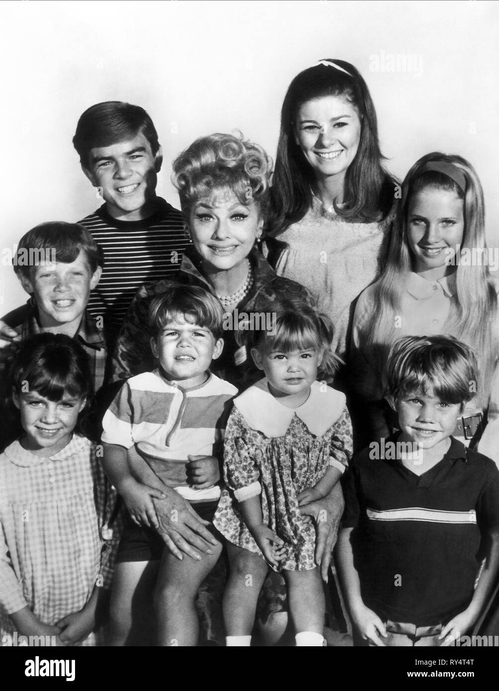 LUCILLE BALL, ERIC SHEA, GREG ATKINS, JENNIFER LEAK, KEVIN BURCHETT, KIMBERLY BECK, LYNNELL ATKINS, MARGOT JANE,MITCH VOGEL, YOURS  MINE AND OURS, 1968 Stock Photo