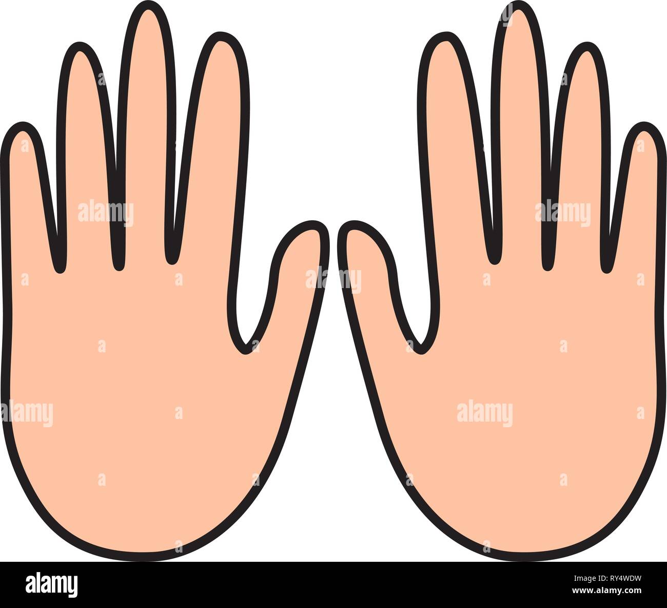 hands showing five fingers Stock Vector Art & Illustration, Vector ...