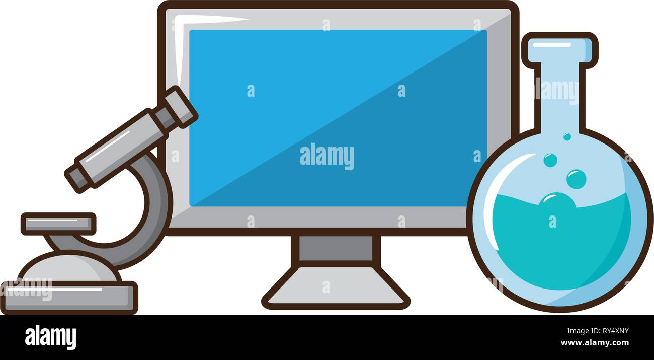 computer microscope laboratory science Stock Vector Image & Art - Alamy