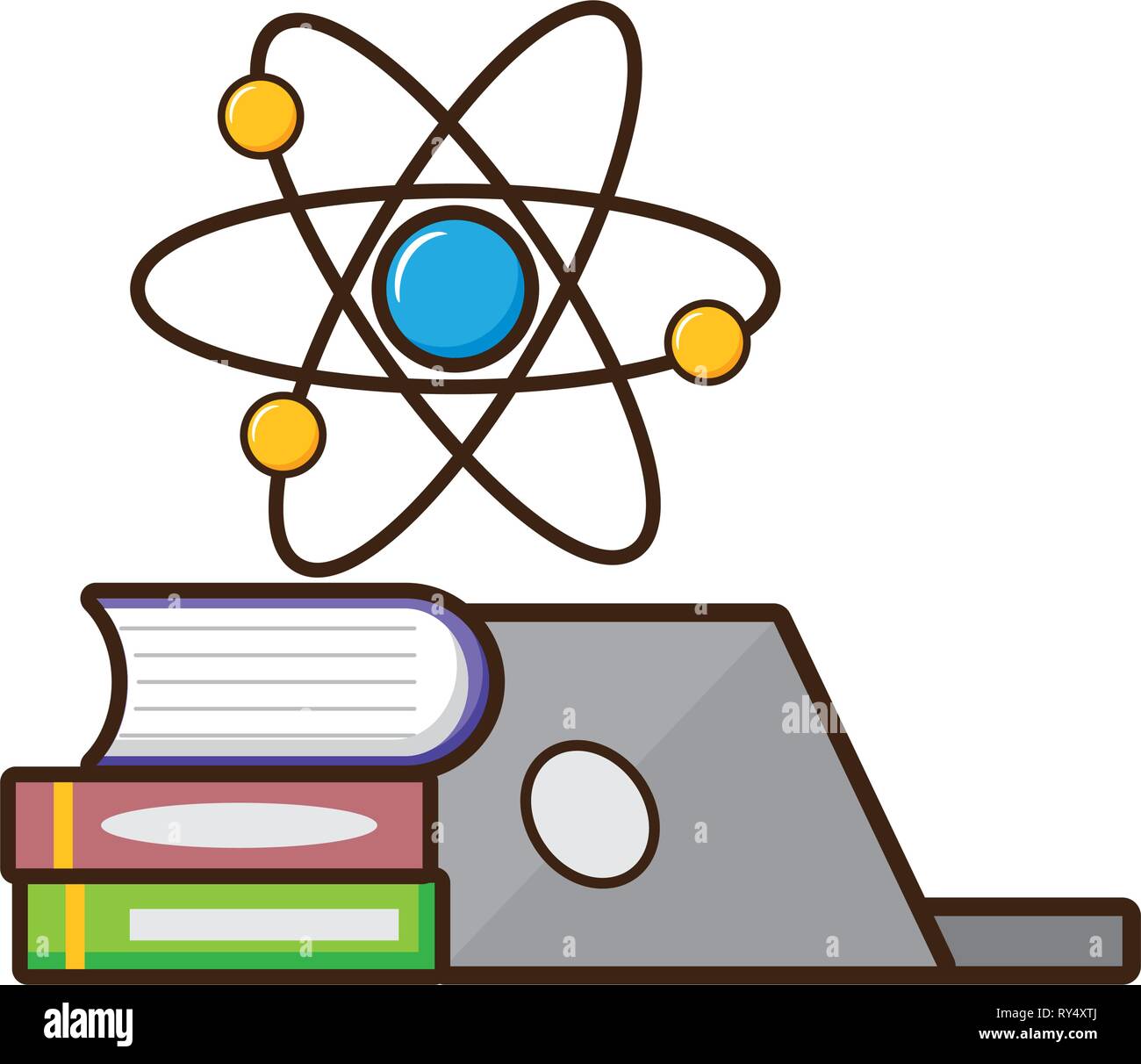 laptop books molecule science Stock Vector Image & Art - Alamy