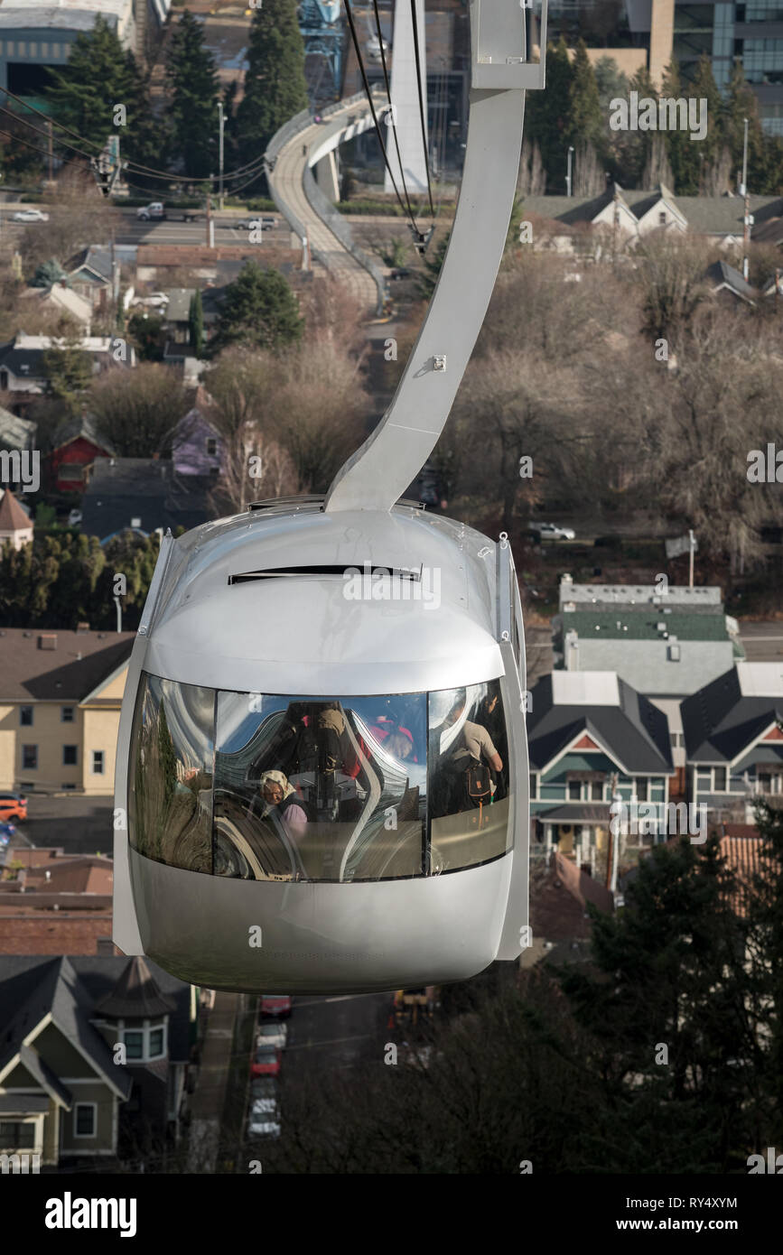 Portland aerial tram, Portland, Oregon. Stock Photo