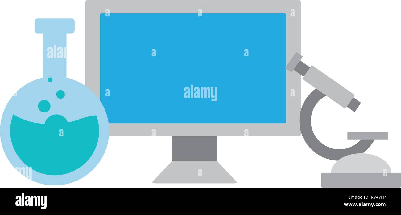 computer microscope laboratory science Stock Vector Image & Art - Alamy