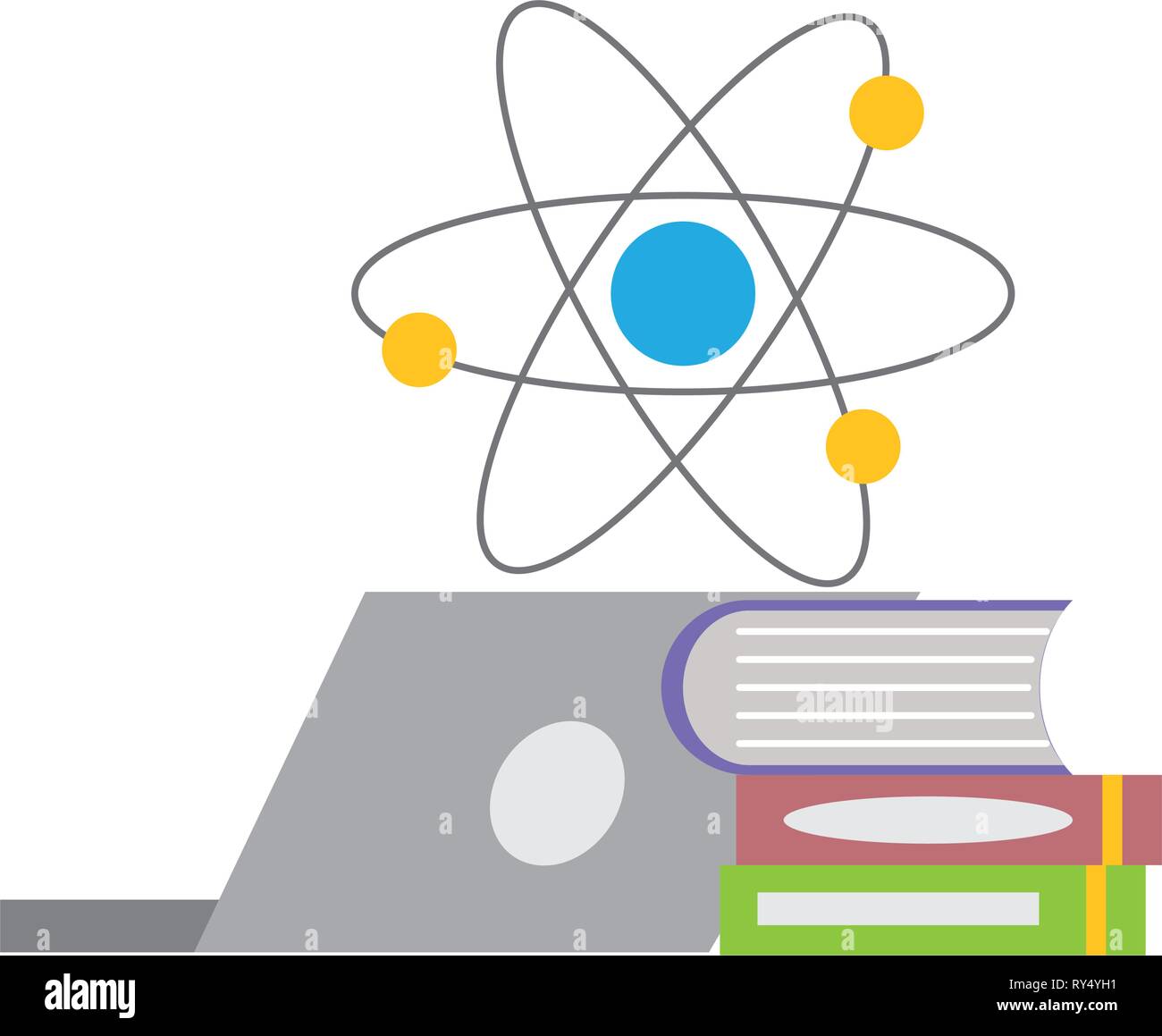 laptop books molecule science Stock Vector Image & Art - Alamy