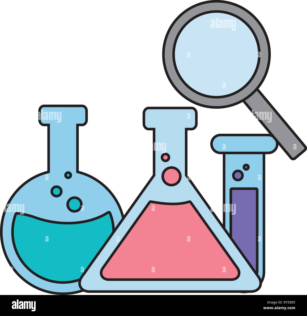 flask glassware magnifying glass Stock Vector Image & Art - Alamy