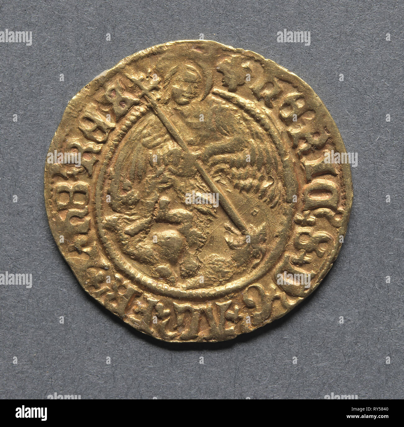 Half Angel , 1526-1544. England, Henry VIII, 1509-1547. Gold Stock Photo