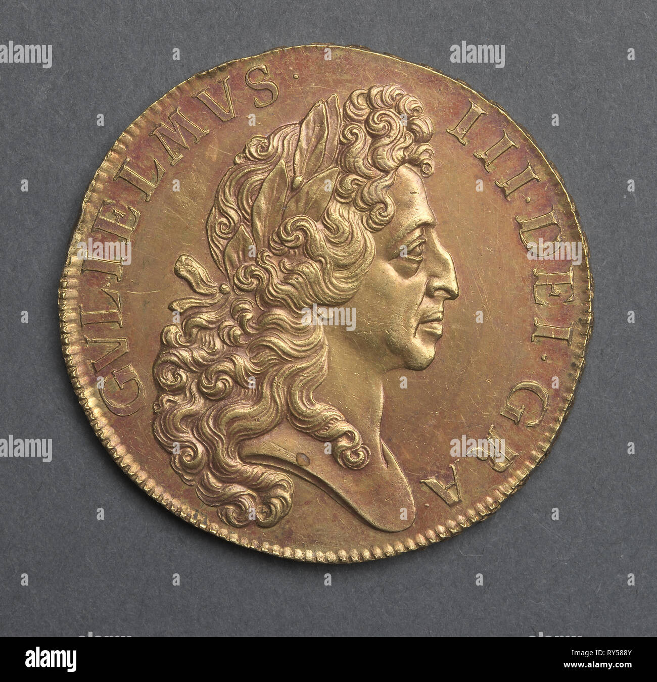 Five Guineas, 1701. England, William III, 1694-1702. Gold Stock Photo ...