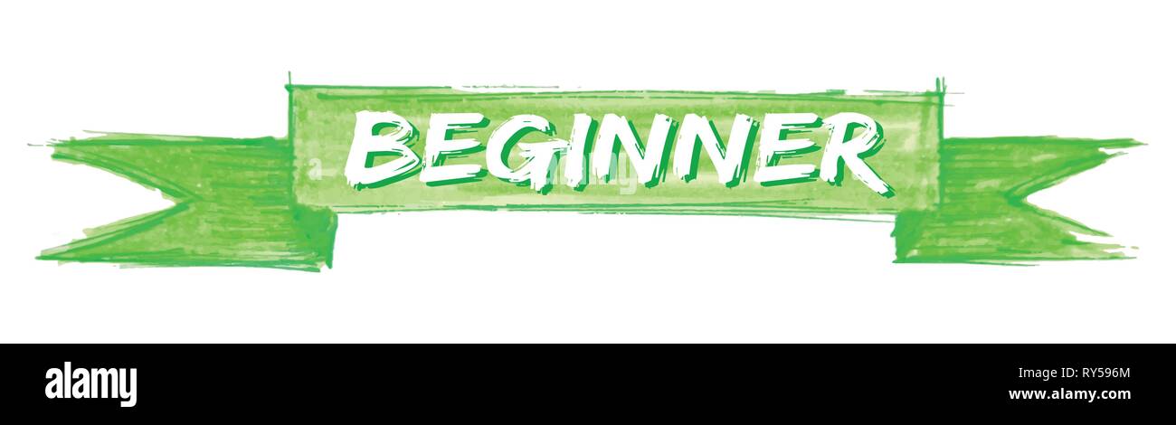 beginner hand painted ribbon sign Stock Vector Image & Art - Alamy