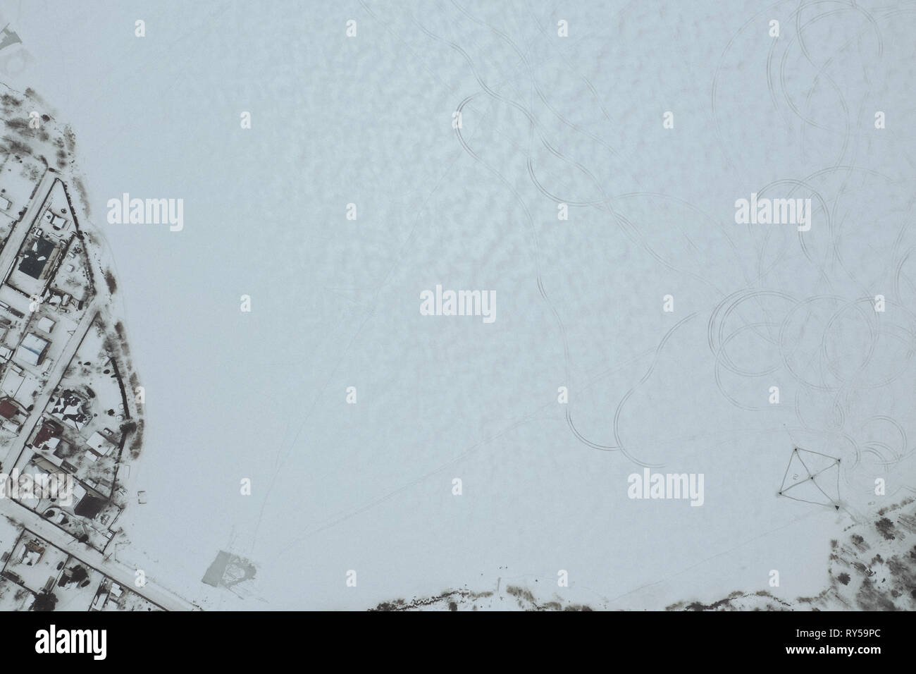 Aerial view of village Stock Photo - Alamy