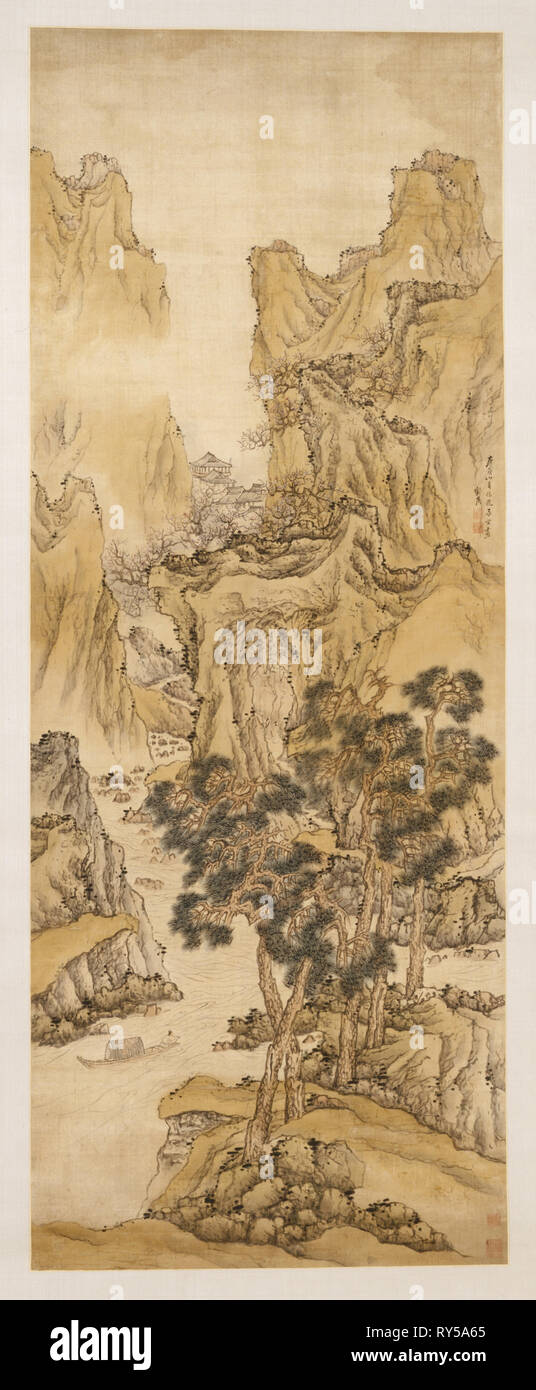 The Peach Blossom Spring, 1650. Liu Du (Chinese, active c. 1628-after  1653). Hanging scroll, ink