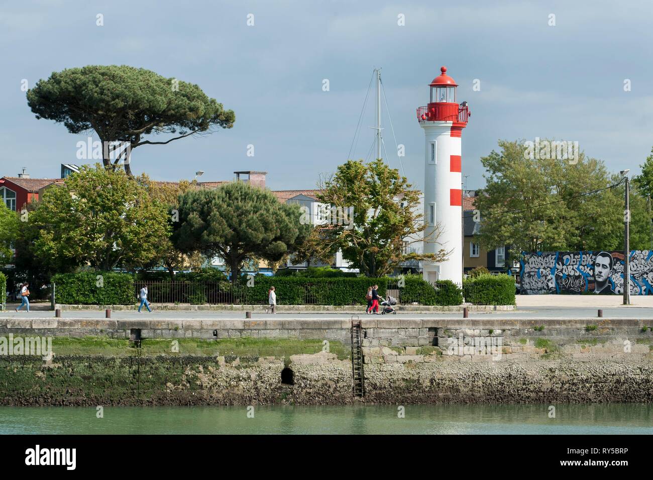 France, Charente Maritime, La Rochelle, lighthouse in the old port Stock Photo