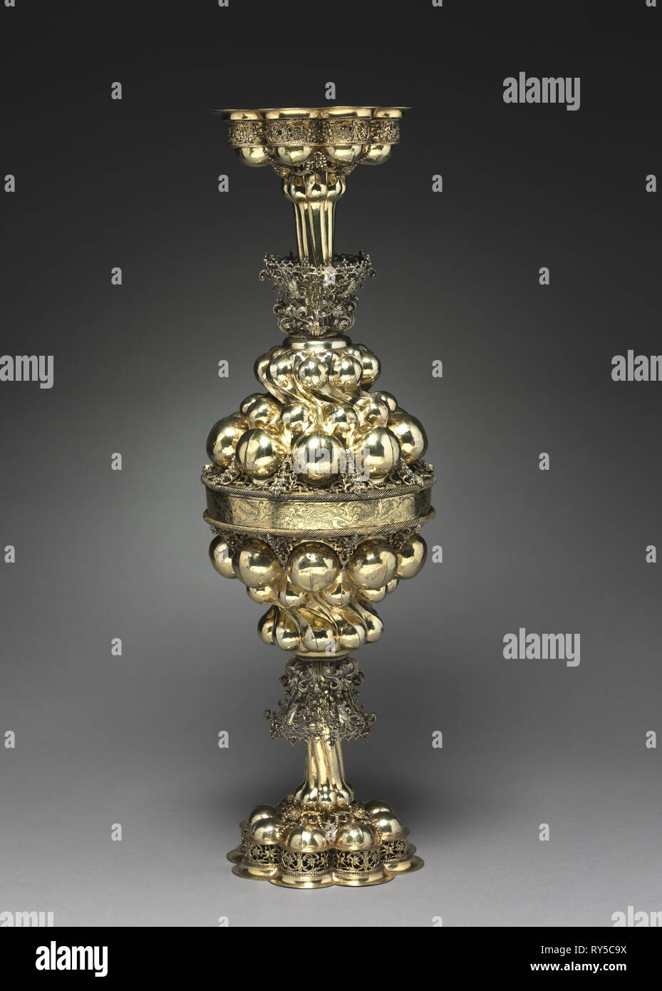 Double Goblet (Pokal), c.1614-32. Alexander Treghart (German, active 1614-1654). Gilt silver; overall: 58.2 cm (22 15/16 in Stock Photo