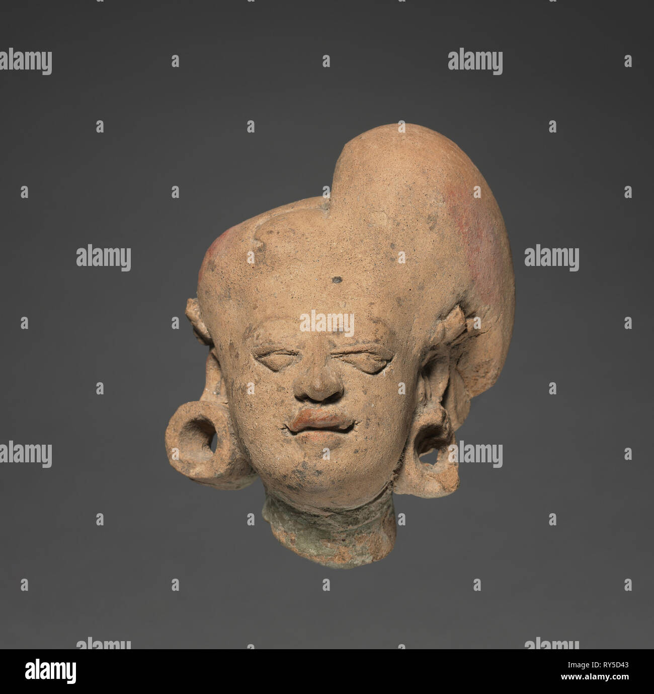 Female Head, Majapahit Dynasty (1293-1478). Eastern Java, Majapahit Dynasty (1293-1478). Terracotta; overall: 11.1 cm (4 3/8 in Stock Photo