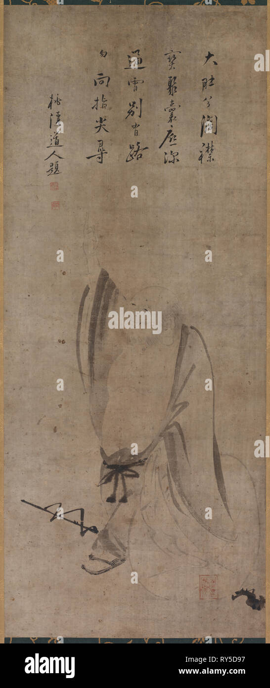 Hotei, mid 1500s. Yamada Doan (Japanese, 1571). Hanging scroll; ink on paper; overall: 85.7 x 35.3 cm (33 3/4 x 13 7/8 in Stock Photo