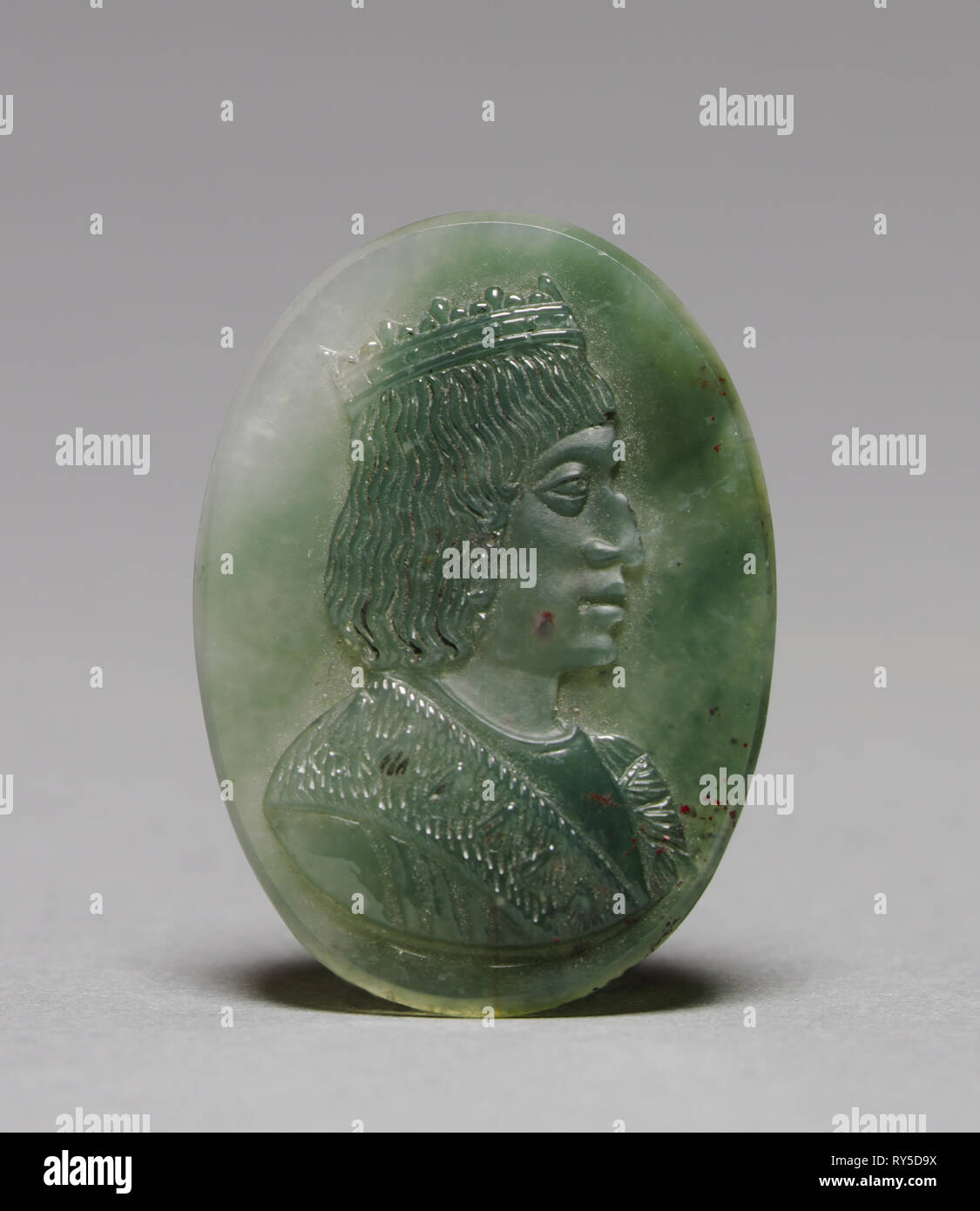 Cameo of King Charles VIII of France (1470-1498), c. 1494. France, Lyon, 15th century. Agate; overall: 3.4 x 2.4 x 0.4 cm (1 5/16 x 15/16 x 3/16 in Stock Photo