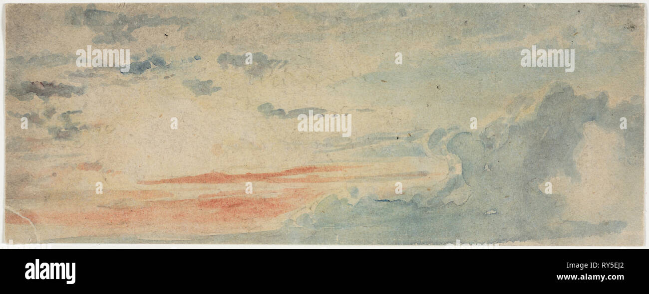 Cloud Study, 1800s. Anonymous. Watercolor Stock Photo